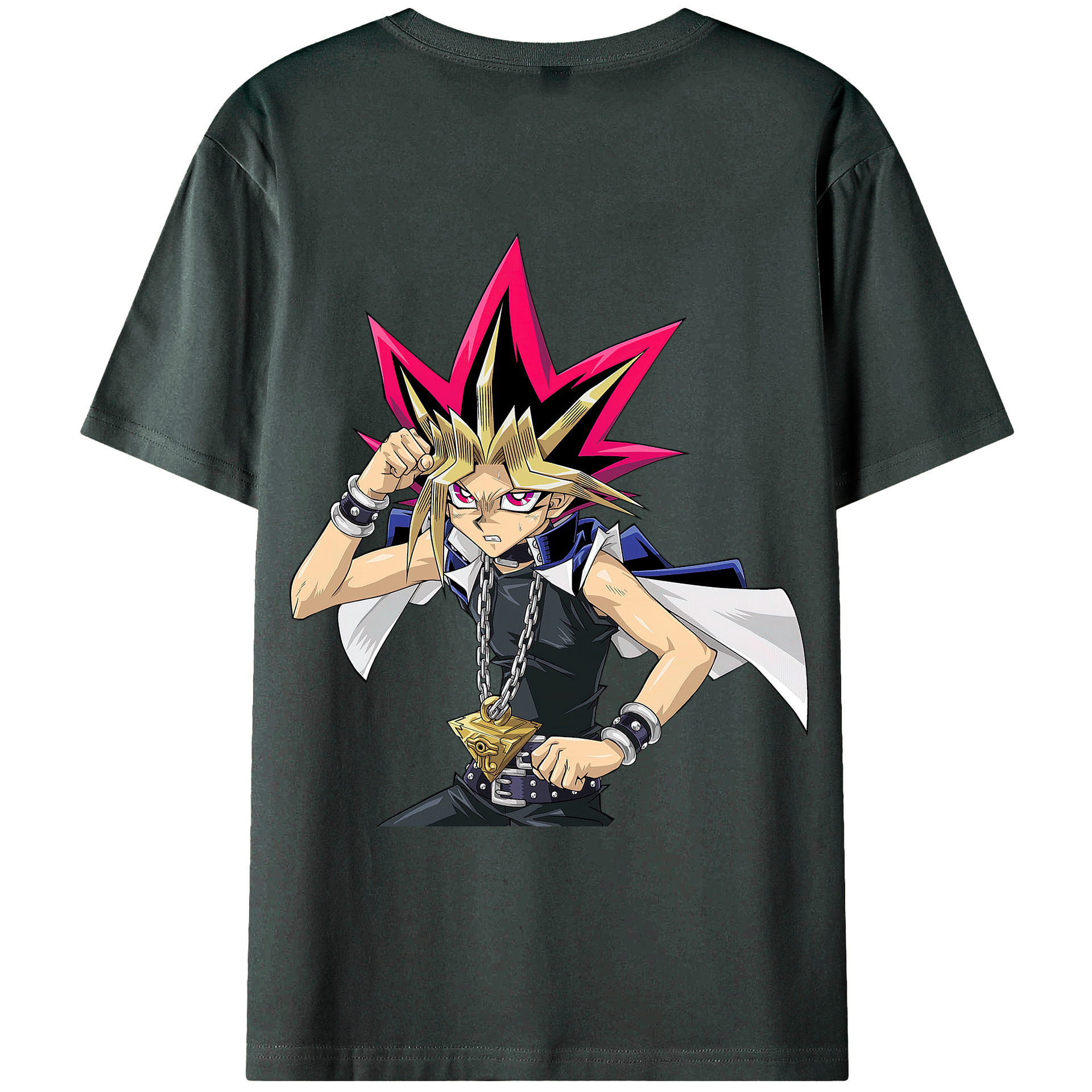 （画像用） 遊☆戯☆王 Yu-Gi-Oh! 綿100％ メンズ半袖Tシャツ（バックプリント） 通気性